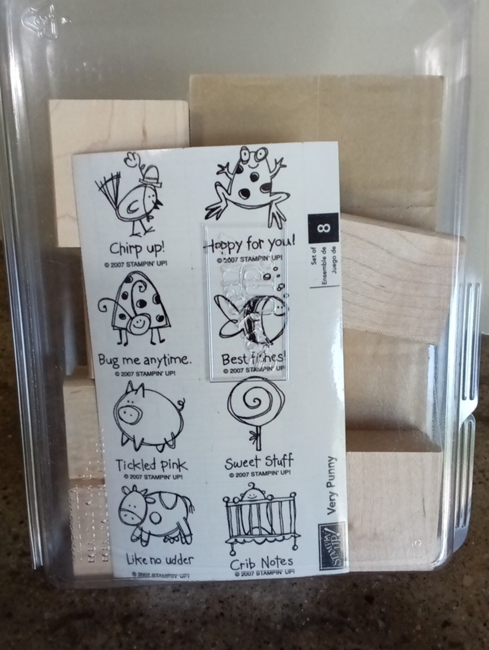 Stampin' Up Wood mount Rubber Stamps "Very Punny" - NWOT